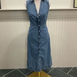 Veronica Beard Sleeveless Denim Midi Dress | Size 2
